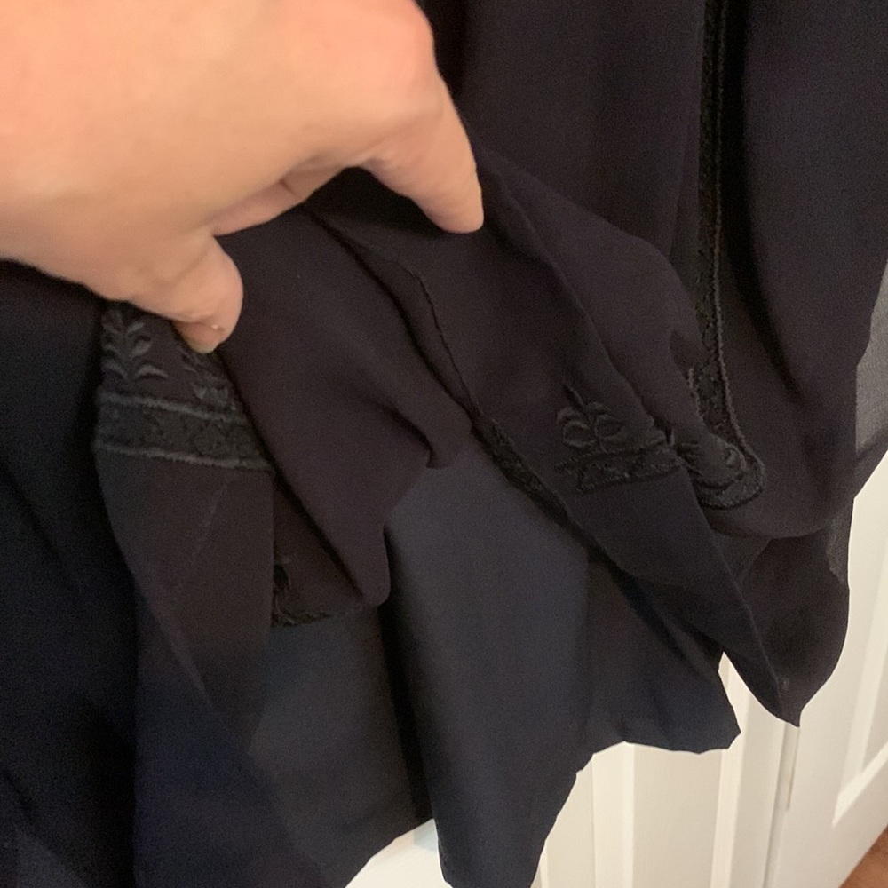 Rungolee Dark Navy Cocktail Dress, szS, fully lined chiffon embroidered dress. - Picture 9 of 9